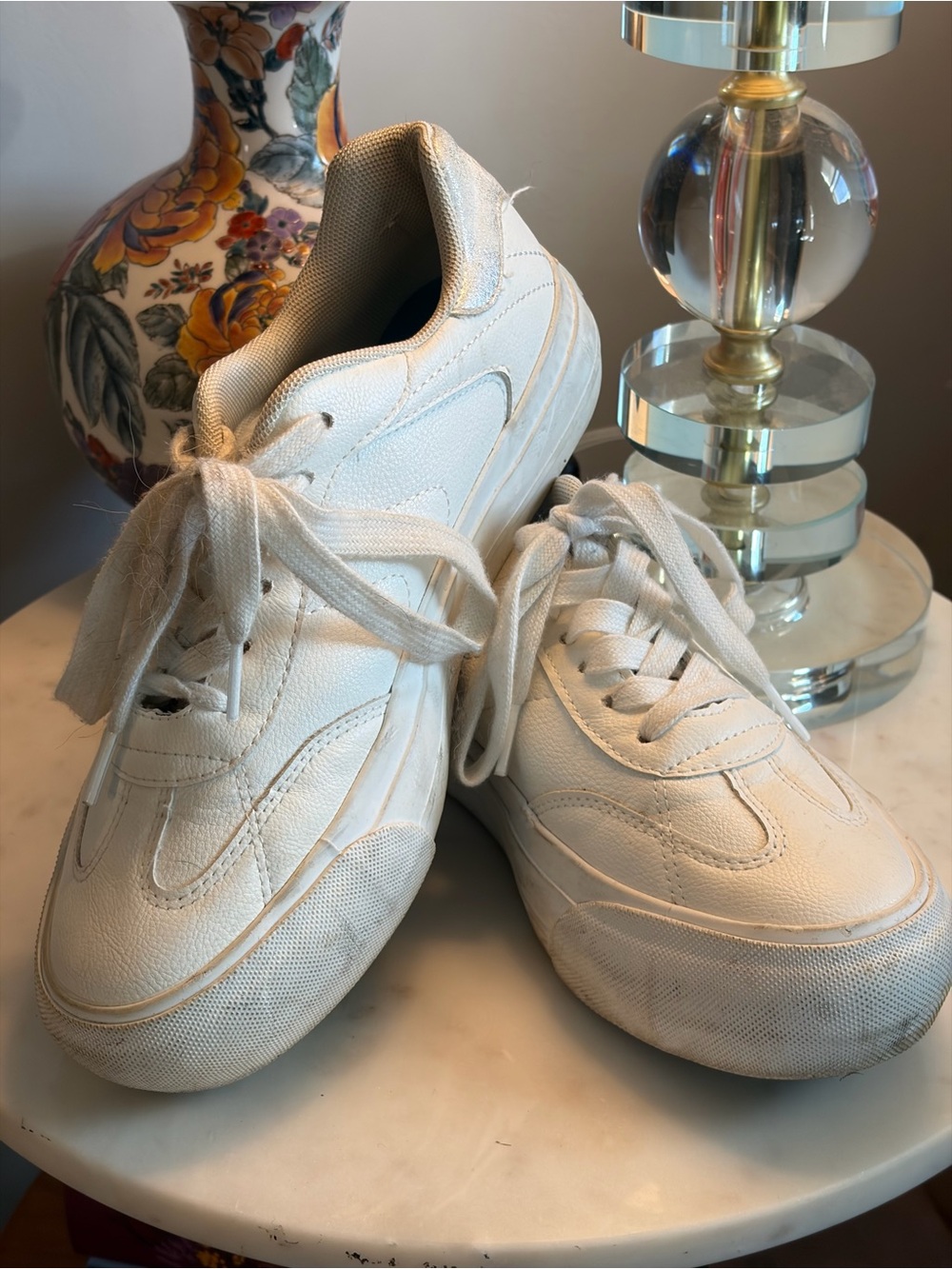 Blowfish White Platform Lace Up Sneakers